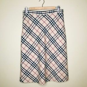 Burberry London Nova Check Wool Skirt